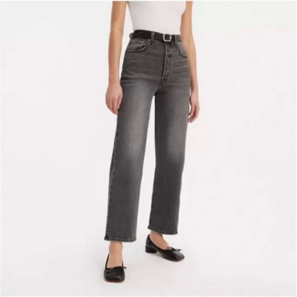 Levi's Ribcage Straight Ankle Black High Waisted Jeans - 26